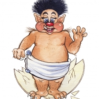 Watercolour - Gedroggie cartoon character