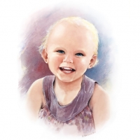 Watercolour portrait of a girl