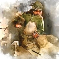 Medieval stone mason