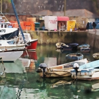 Digital painting of Mevagissey